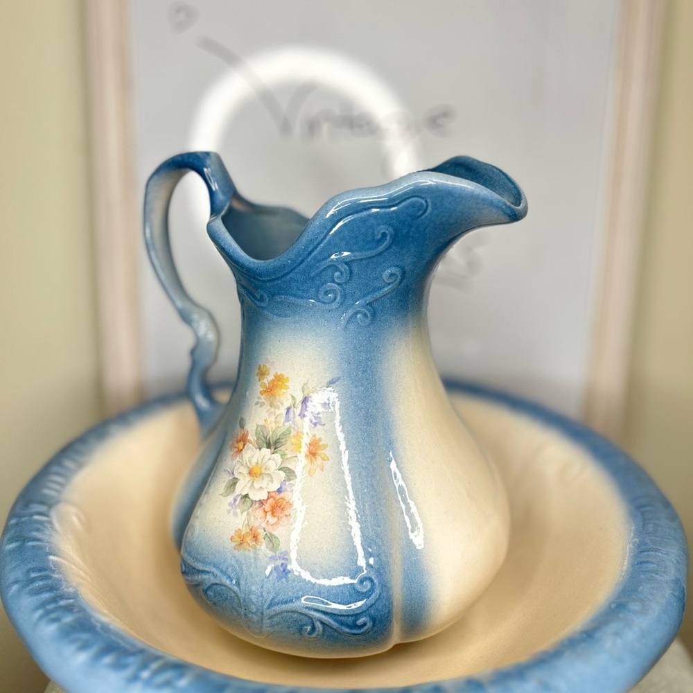 Antique Pitcher and Washbasin
